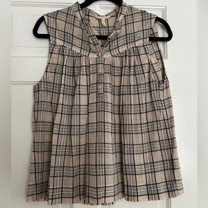 Rebecca Taylor Plaid Sleeveless Blouse